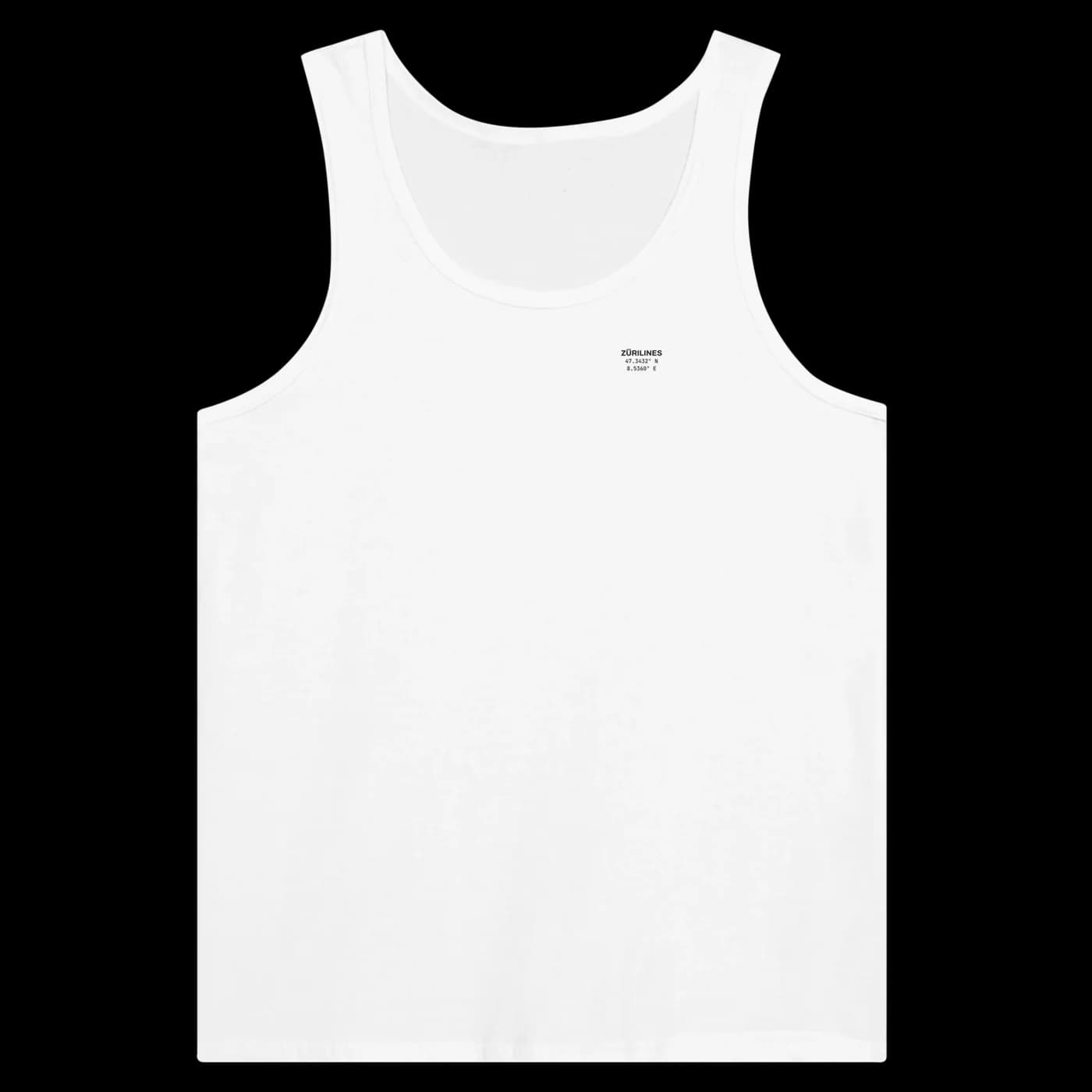 ZÜRILINES Tanktop Love Edition in White, Vorderseite – Beispiel mit der Linie «Rote Fabrik»