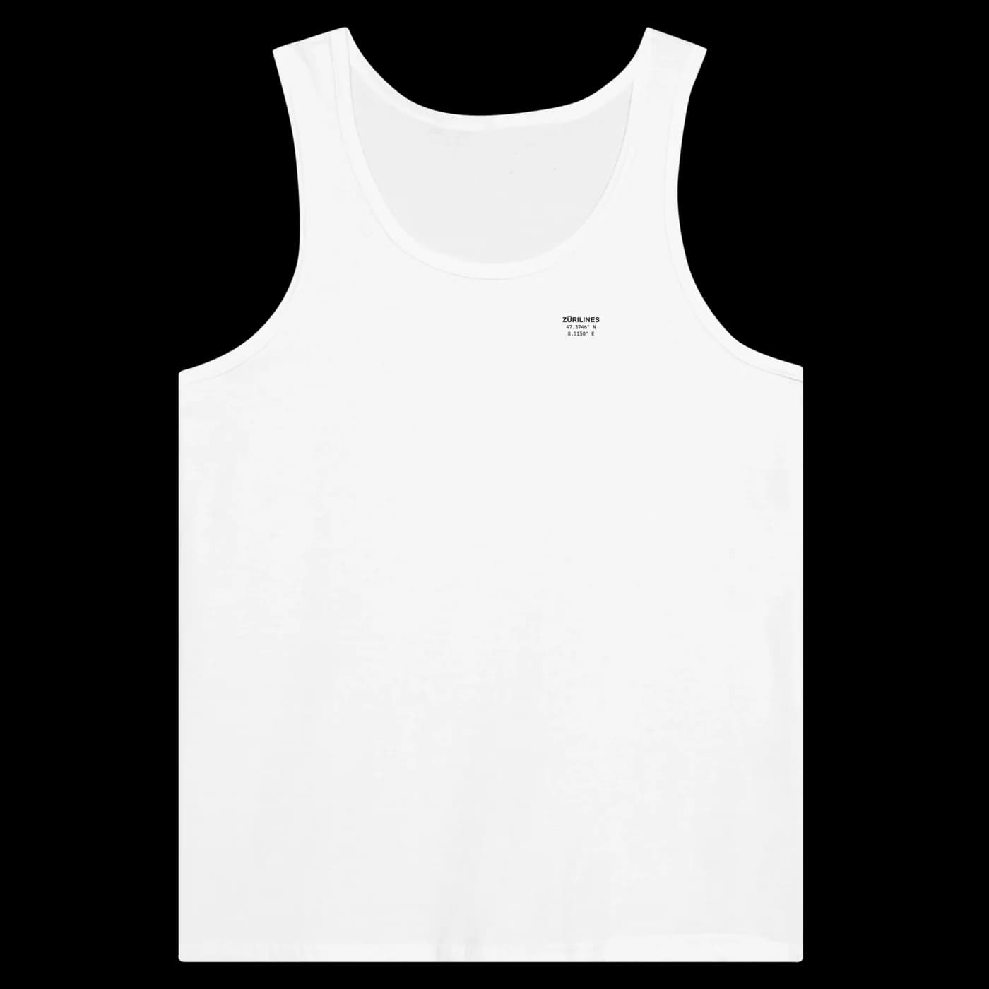 ZÜRILINES Tanktop Women Love Edition in White, Vorderseite – Beispiel mit der Linie «Idaplatz»
